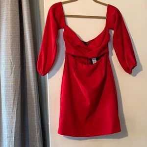 stunning off the shoulder red dress